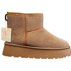 NWT Taryn Rose Bling Studded Stack Booties Size 9